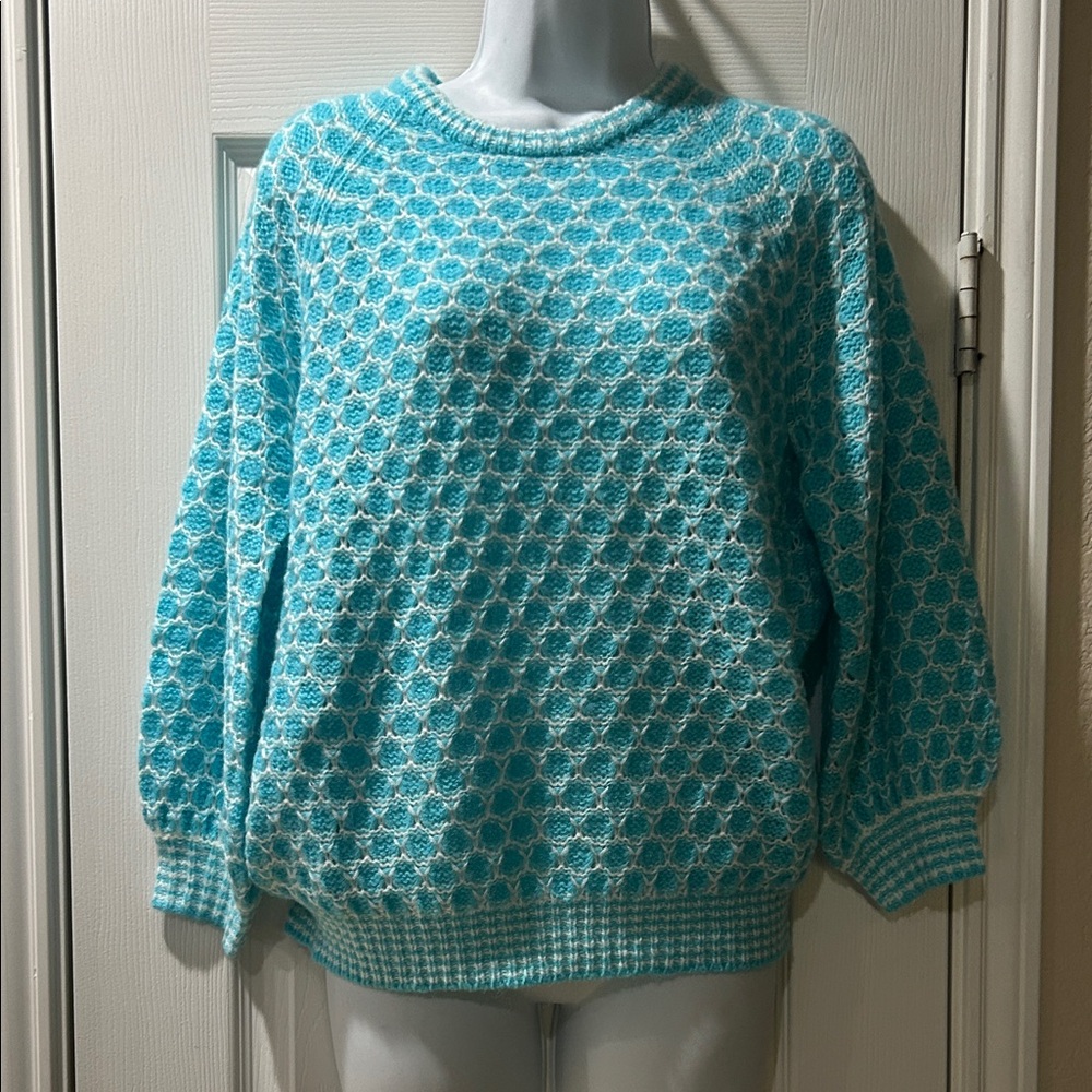 Lilly Pulitzer Turquoise Textured Sweater Corabelle Sz M